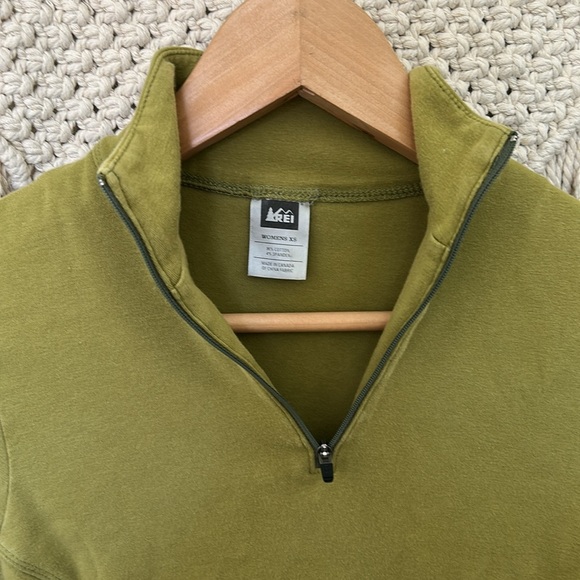 Vintage REI Olive Green Women's Top quarter zip xs - Picture 3 of 4